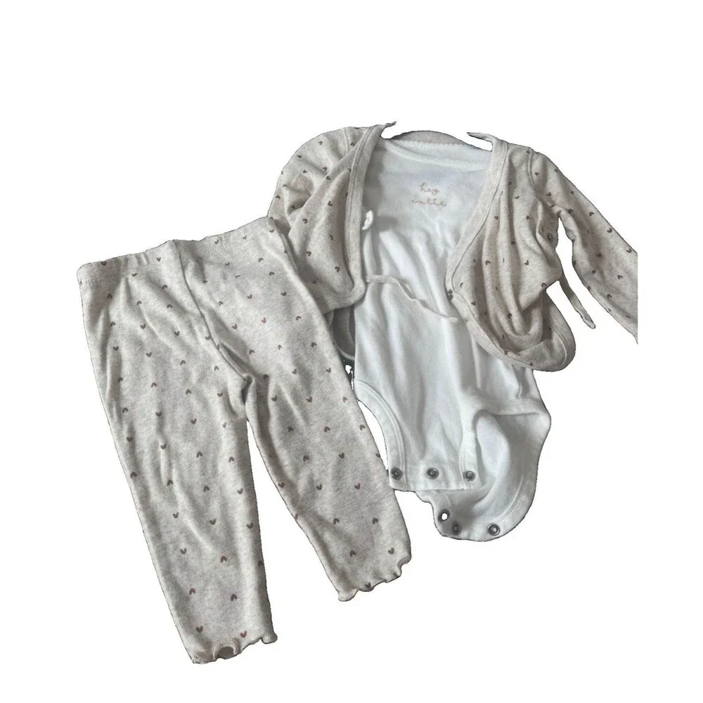 Carter's Unisex 3pc Outfit Set 6-9M Polka Dot Bodysuit Cardigan Pants